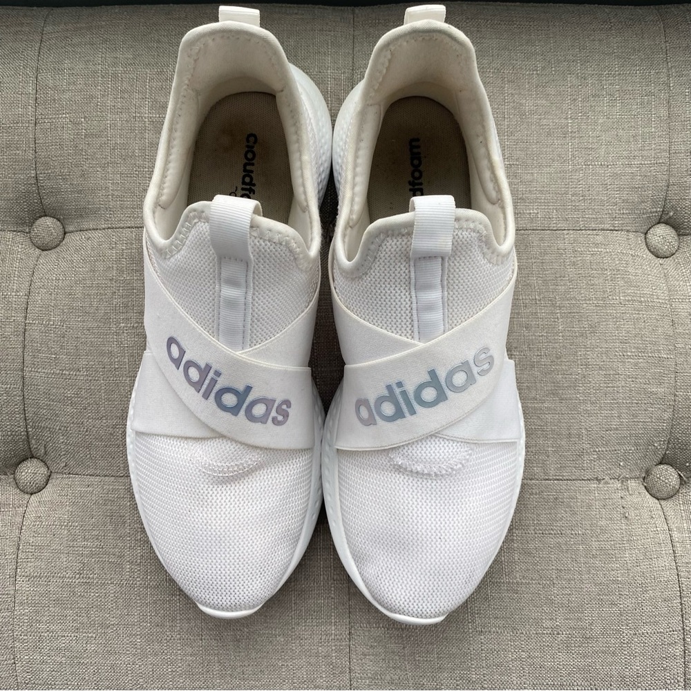 adidas White Slip-On Sneakers